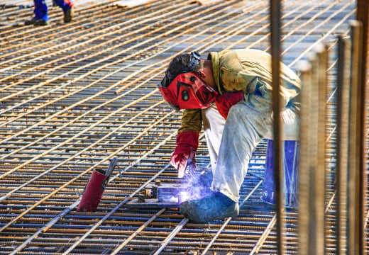 A Welder Welding